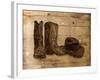 Sketched Hat And Boots-OnRei-Framed Art Print