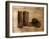 Sketched Hat And Boots-OnRei-Framed Art Print