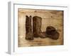 Sketched Hat And Boots-OnRei-Framed Art Print