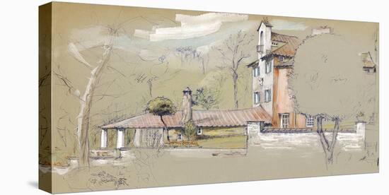 Sketched Home-Michael Broadbent-Stretched Canvas