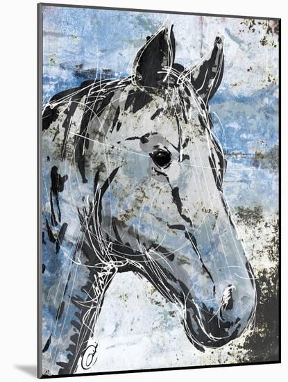 Sketched Rustic Horse-OnRei-Mounted Art Print