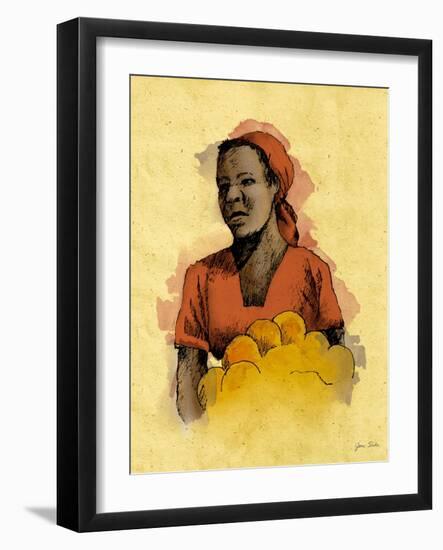 Sketched Woman in Color II-Jane Slivka-Framed Art Print