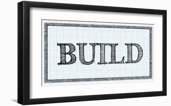 Sketched Words - Build-BG^Studio-Framed Art Print