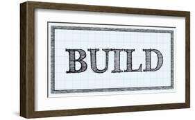 Sketched Words - Build-BG^Studio-Framed Art Print