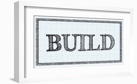 Sketched Words - Build-BG^Studio-Framed Art Print