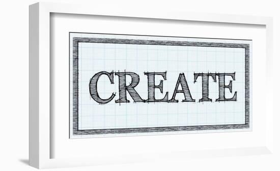 Sketched Words - Create-BG^Studio-Framed Art Print