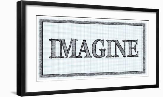 Sketched Words - Imagine-BG^Studio-Framed Art Print