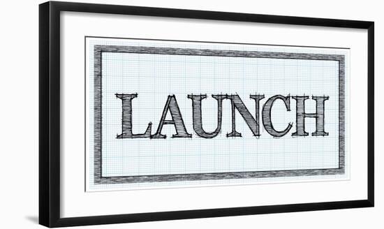 Sketched Words - Launch-BG^Studio-Framed Art Print