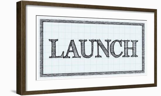 Sketched Words - Launch-BG^Studio-Framed Art Print