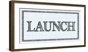 Sketched Words - Launch-BG^Studio-Framed Art Print