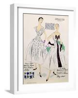 Sketches and Fabric Swatches, from L'Oficiel de La Couleur Des Industries de La Mode-null-Framed Giclee Print