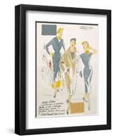 Sketches and Fabric Swatches, from L'Oficiel de La Couleur Des Industries de La Mode-null-Framed Giclee Print