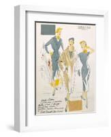 Sketches and Fabric Swatches, from L'Oficiel de La Couleur Des Industries de La Mode-null-Framed Giclee Print