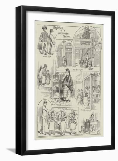 Sketches at a Japanese School-null-Framed Premium Giclee Print
