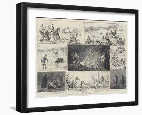 Sketches at a Pig-Sticking Camp in Morocco-Gabriel Nicolet-Framed Giclee Print