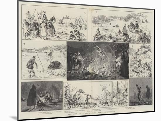 Sketches at a Pig-Sticking Camp in Morocco-Gabriel Nicolet-Mounted Giclee Print