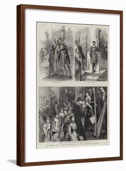 Sketches at a State Concert at Buckingham Palace-Sydney Prior Hall-Framed Giclee Print