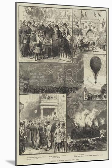 Sketches at Bradford During the Royal Visit-null-Mounted Giclee Print