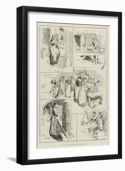 Sketches at Bryant and May's Match Manufactories, Bow-null-Framed Giclee Print