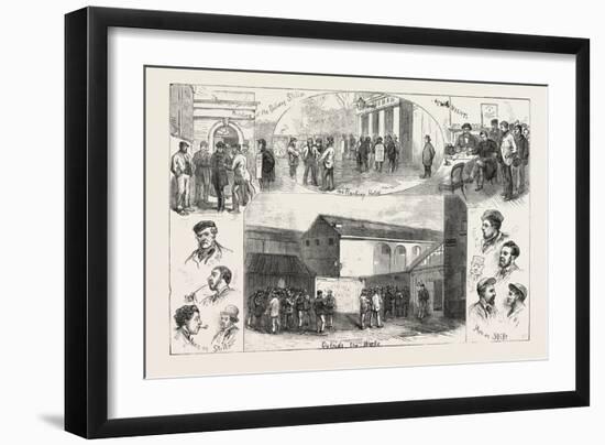 Sketches at Erith During the Strike, a District of Southeast London on the River Thames, 1876, Uk-null-Framed Giclee Print