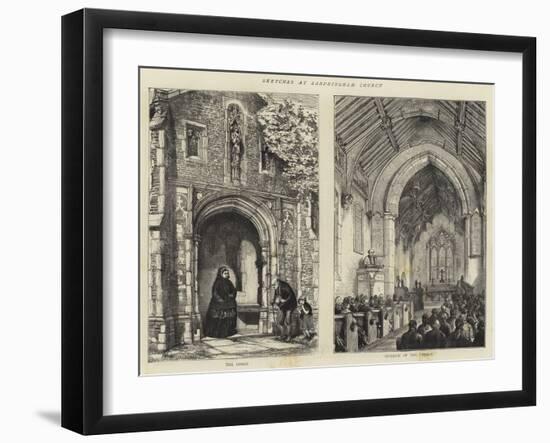 Sketches at Sandringham Church-null-Framed Giclee Print