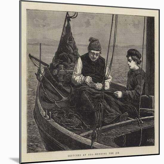 Sketches at Sea, Mending the Jib-Hamilton Macallum-Mounted Giclee Print