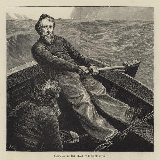 'Sketches at Sea, Slack the Main Sheet' Giclee Print Hamilton