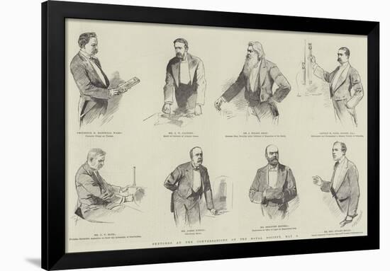 Sketches at the Conversazione of the Royal Society, 8 May-null-Framed Giclee Print