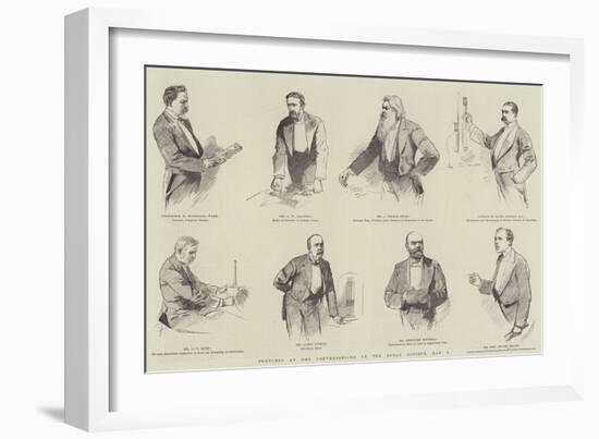 Sketches at the Conversazione of the Royal Society, 8 May-null-Framed Giclee Print