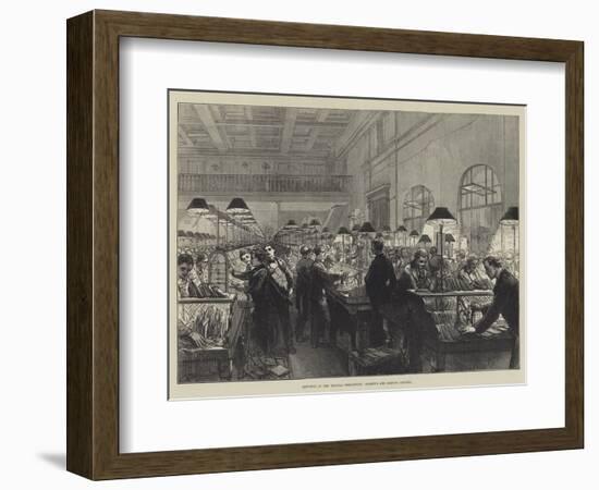 Sketches at the General Post-Office, Stamping and Sorting Letters-Charles Robinson-Framed Giclee Print