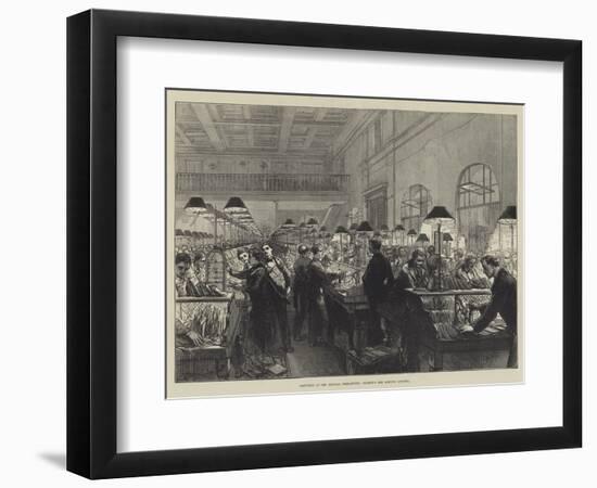 Sketches at the General Post-Office, Stamping and Sorting Letters-Charles Robinson-Framed Giclee Print