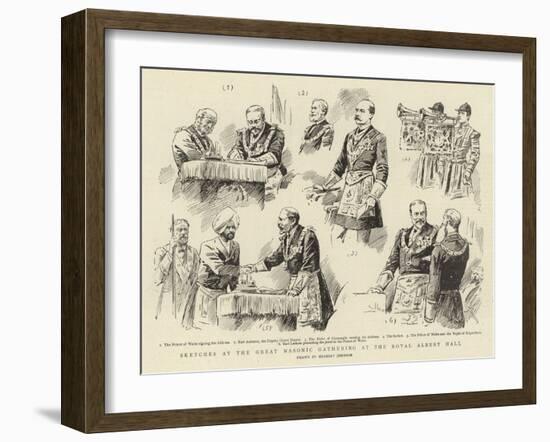 Sketches at the Great Masonic Gathering at the Royal Albert Hall-Herbert Johnson-Framed Giclee Print