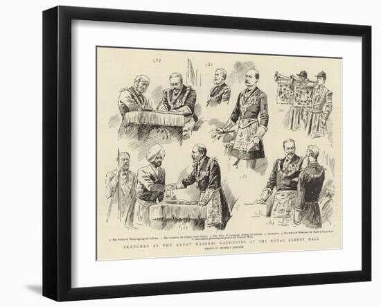 Sketches at the Great Masonic Gathering at the Royal Albert Hall-Herbert Johnson-Framed Giclee Print