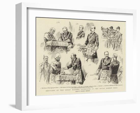 Sketches at the Great Masonic Gathering at the Royal Albert Hall-Herbert Johnson-Framed Giclee Print