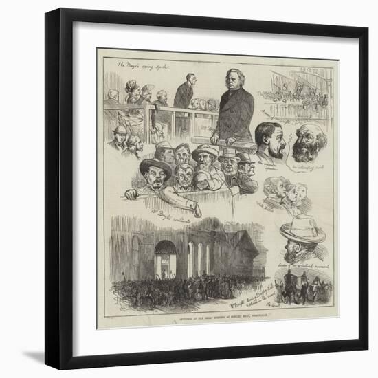 Sketches at the Great Meeting at Bingley Hall, Birmingham-null-Framed Giclee Print