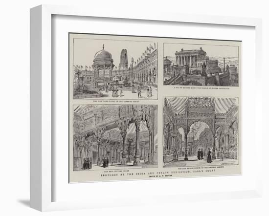 Sketches at the India and Ceylon Exhibition, Earl's Court-Henry William Brewer-Framed Giclee Print