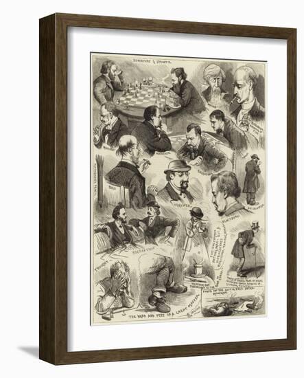 Sketches at the International Chess Tournament-null-Framed Giclee Print