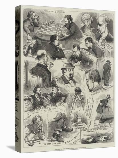 Sketches at the International Chess Tournament-Alfred Courbould-Stretched Canvas