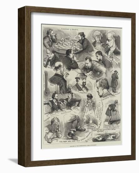 Sketches at the International Chess Tournament-Alfred Courbould-Framed Giclee Print