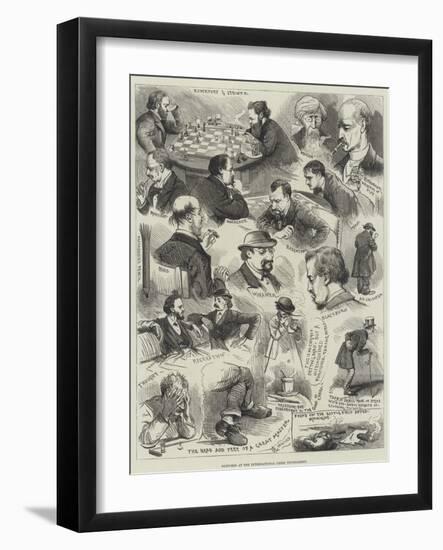 Sketches at the International Chess Tournament-Alfred Courbould-Framed Giclee Print