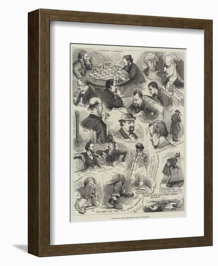 Sketches at the International Chess Tournament-Alfred Courbould-Framed Giclee Print