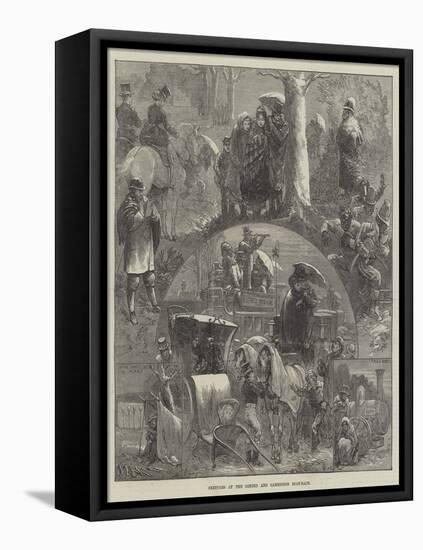 Sketches at the Oxford and Cambridge Boat-Race-Felix Regamey-Framed Stretched Canvas