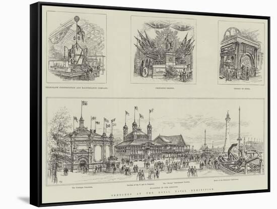 Sketches at the Royal Naval Exhibition-Frank Watkins-Framed Stretched Canvas