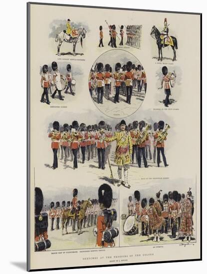 Sketches at the Trooping of the Colour-null-Mounted Giclee Print