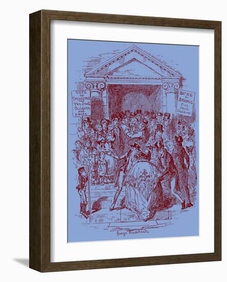 'Sketches by Boz' by Charles Dickens-George Cruikshank-Framed Giclee Print