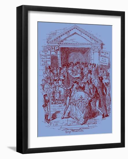 'Sketches by Boz' by Charles Dickens-George Cruikshank-Framed Giclee Print