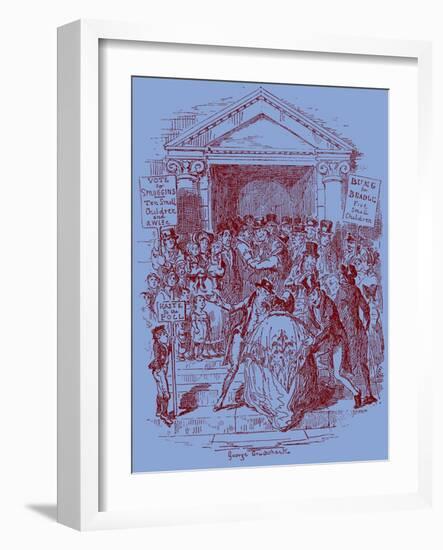 'Sketches by Boz' by Charles Dickens-George Cruikshank-Framed Giclee Print