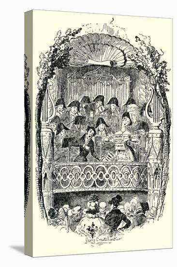 'Sketches by Boz' by Charles Dickens-George Cruikshank-Stretched Canvas