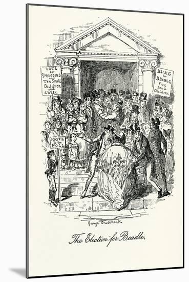 'Sketches by Boz' by Charles Dickens-George Cruikshank-Mounted Giclee Print