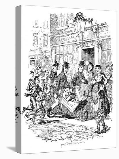 'Sketches by Boz' by Charles Dickens-George Cruikshank-Stretched Canvas